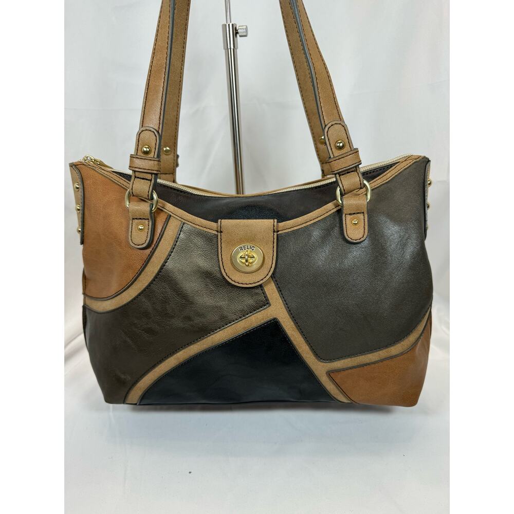 Relic Vegan Leather Patchwork Bag - image 2
